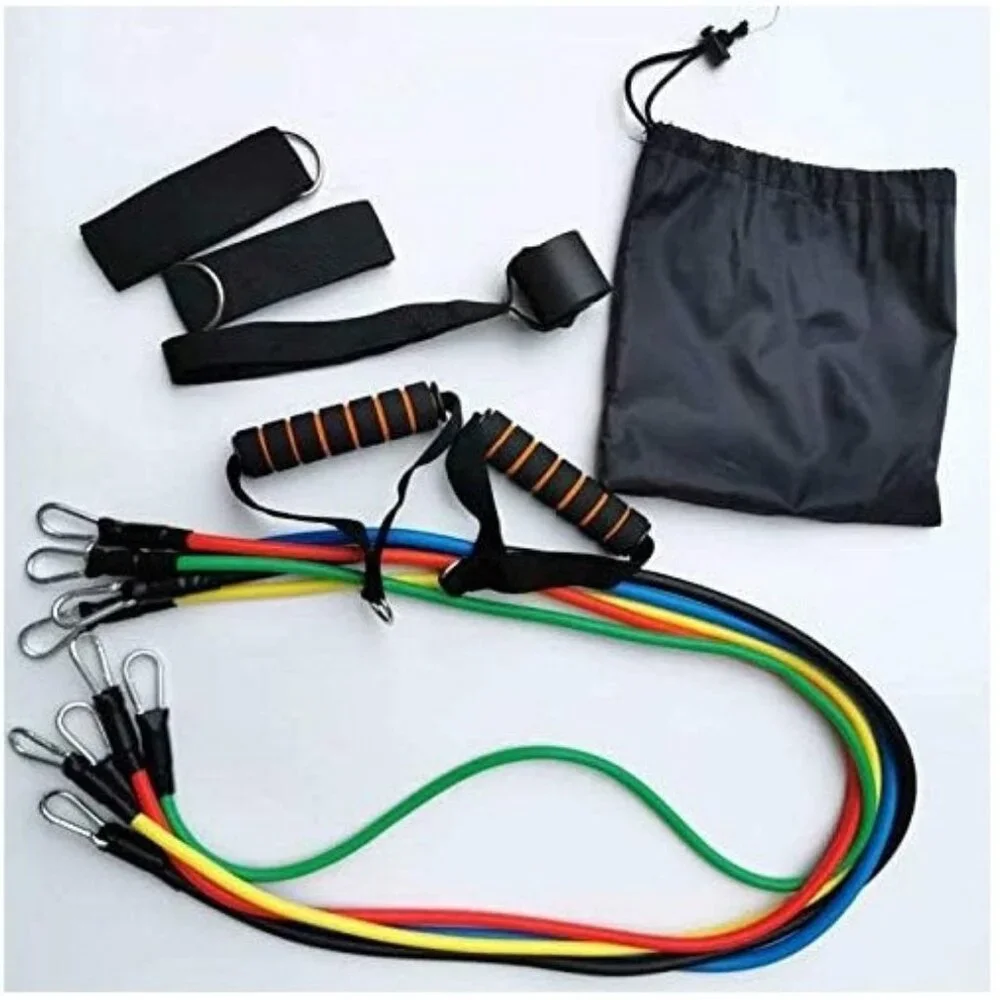NEW Resistance Training Bands 11 Piece Set Home Workout Physical Therapy Yoga Pi